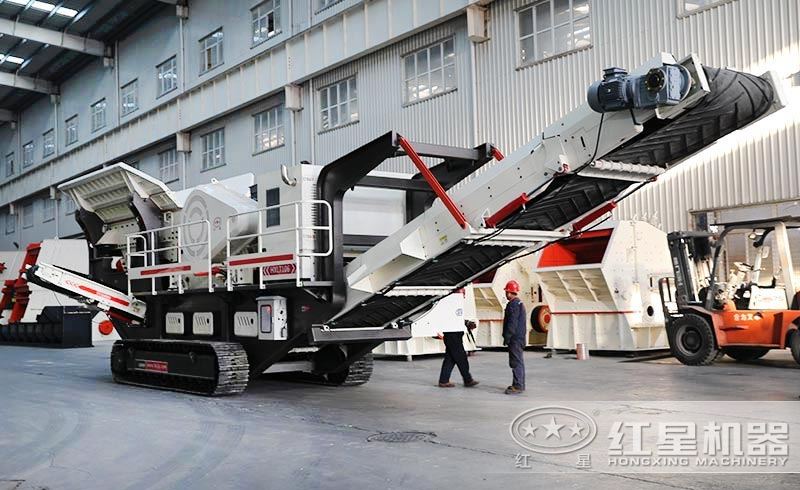 遙控操作，行走自由的履帶移動破碎石子機